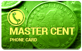 Master Cent phone card, Master Cent calling card